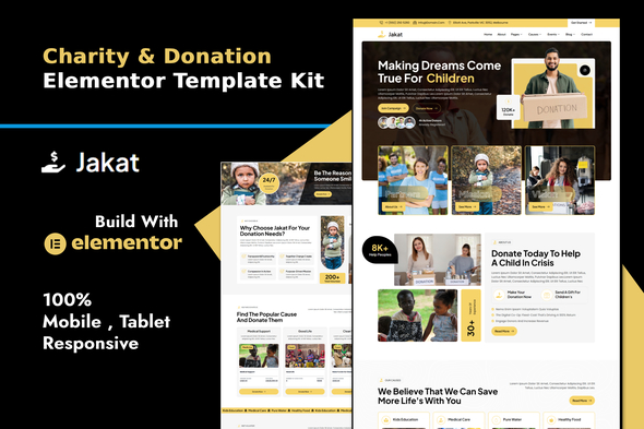 Jakat - Charity & Donation Elementor Template Kit