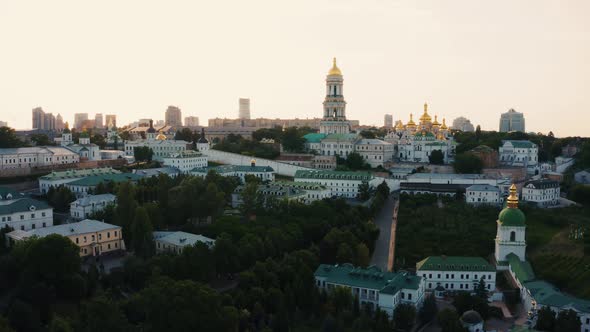 Magical Aerial View of the Kiev Pechersk Lavra Monastery