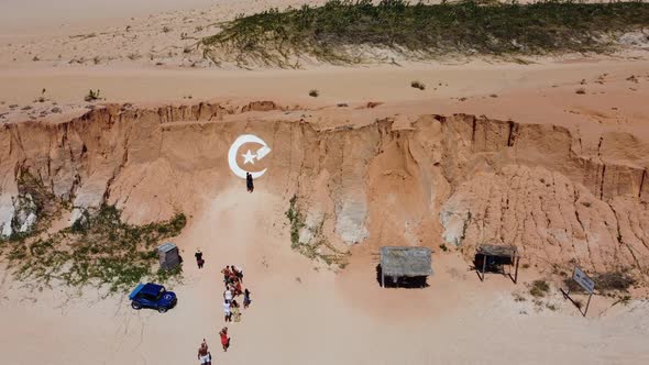 Desert landscape of Brazilian Northeast Beach at Ceara state