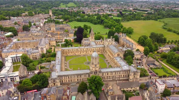 Christ Church and Merton College in Oxford  Aerial View