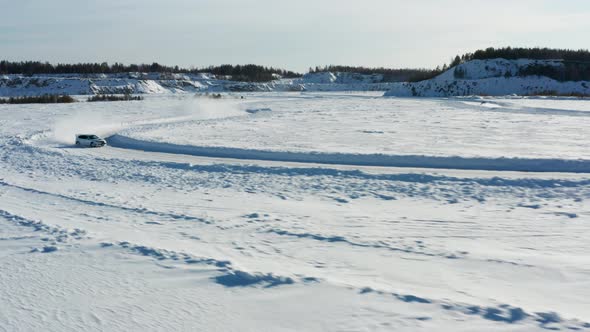 Ice Rally Racing in Winter