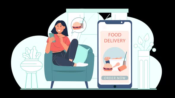 Food Delivery Animation Scene 04