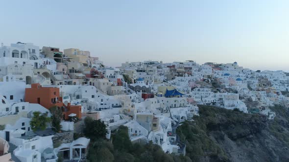 Aerial ViewOver City of Oia on Santorini Greece