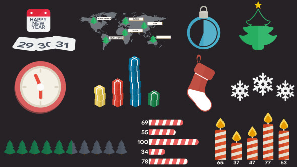 Flat Christmas Infographics alt