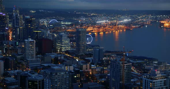 Day To Night Time Lapse Of Busy Seattle Waterfront alt