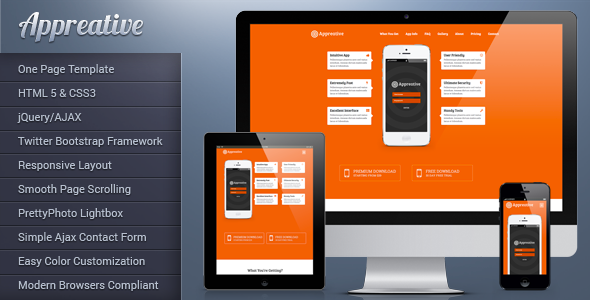 Appreative Responsive Landing Page Template