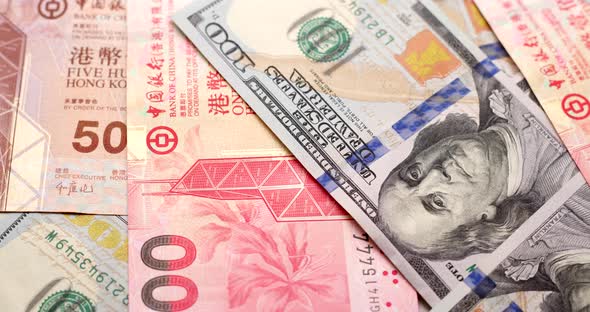 USD and HKD paper banknote