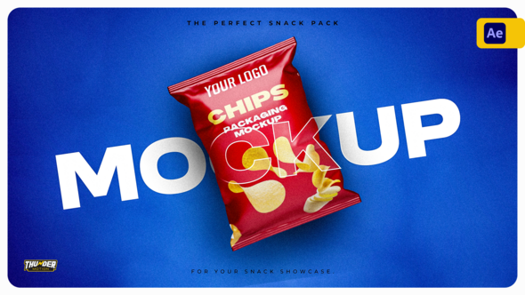 3D Snack Packaging Mockup