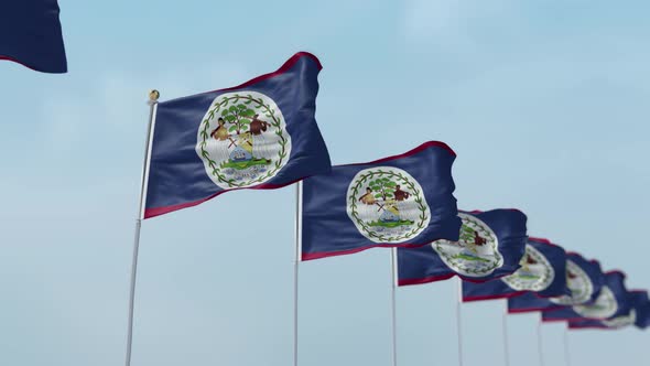 Belize  Row Of Flags  alt