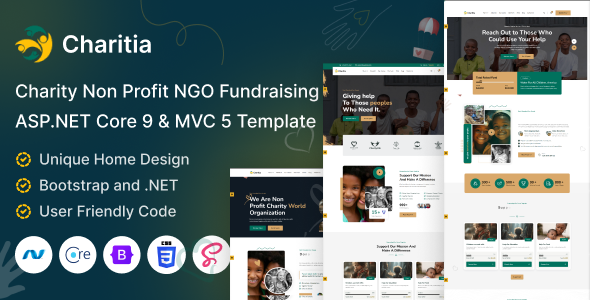 Charitia - ASP.NET Core 9 && MVC 5 Charity & Donation Template Multipurpose