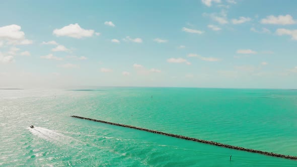 Miami Beach Pier  Aerial View From Drone