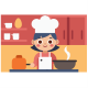 Cute Chef Cooking Food in Kitchen - GraphicRiver Item for Sale