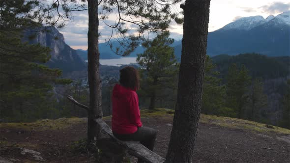 Adventure Woman Hiking on the Canadian Mountains