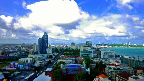 Time lapse beautiful cityscape in Pattaya Thailand