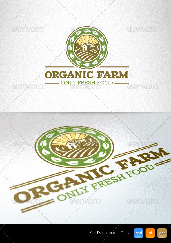 Organic Farm Fresh Food Logo Template