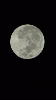 Vertical Video of the Full Moon in the Night Sky