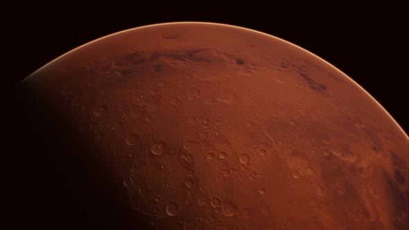 Red Planet Mars in the Starry Sky