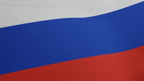 National Flag of the Russian Federation Waving Original Size and Colors 3D Render Russian Tricolour