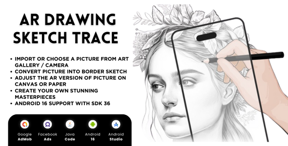 AR Drawing Sketch Trace - HD Wallpaper with AdMob Facebook Ads Android