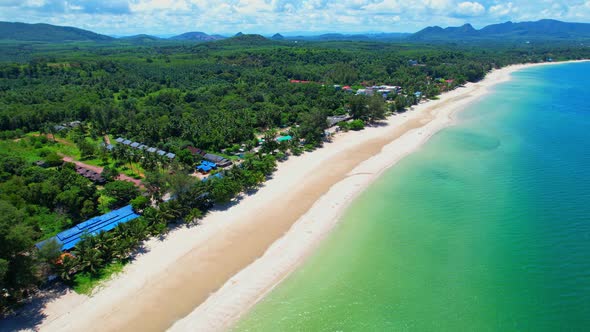 Drones are flying over beautiful beaches and seas