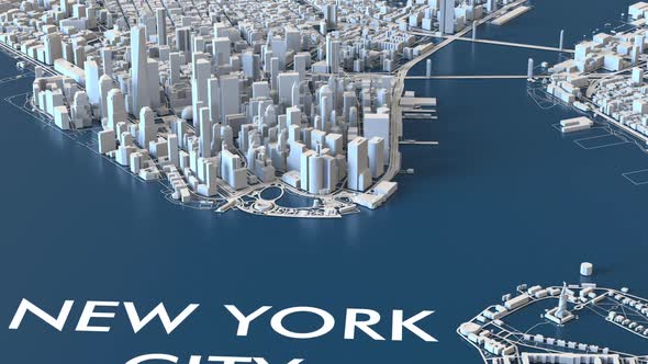 the city of New York in a stylized graphic style. the inscription "New York" is present