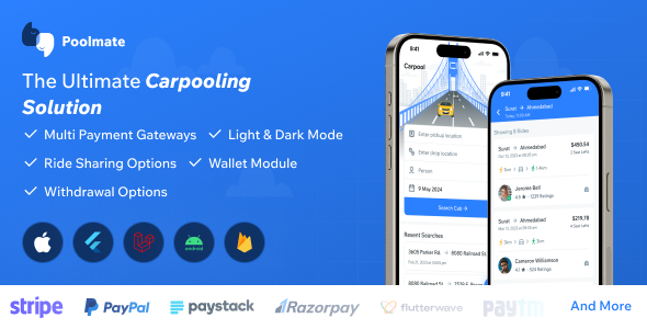 PoolMate | BlaBlaCar Clone | Complete Carpooling Solution in Flutter