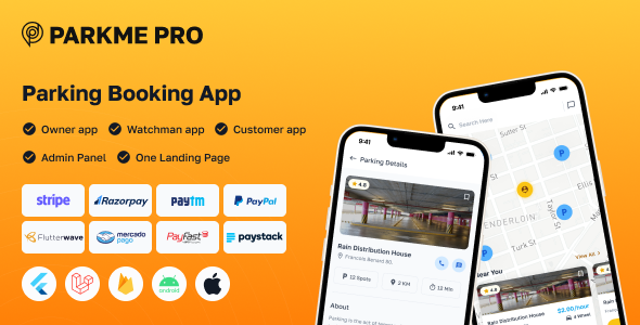 ParkMePRO - Flutter Complete Car Parking App with Owner and WatchMan app