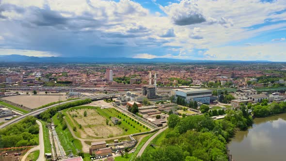 Industrial area top view