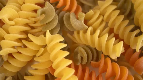 Background Of Tricolor Fusilli Pasta