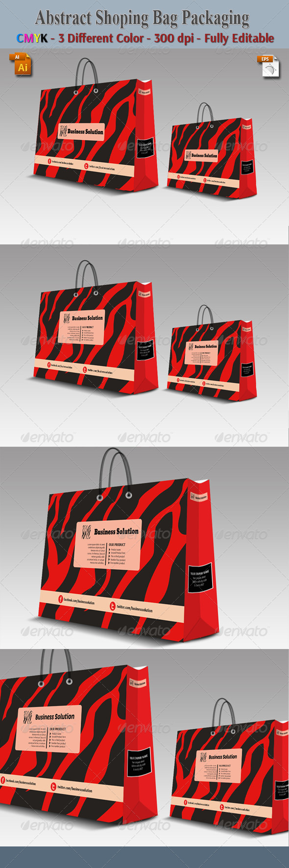 Abstract Shoping Bag Packaging