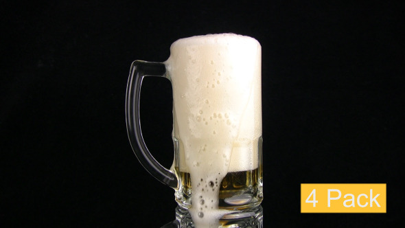Beer Is Poured In A Mug (4-Pack)
