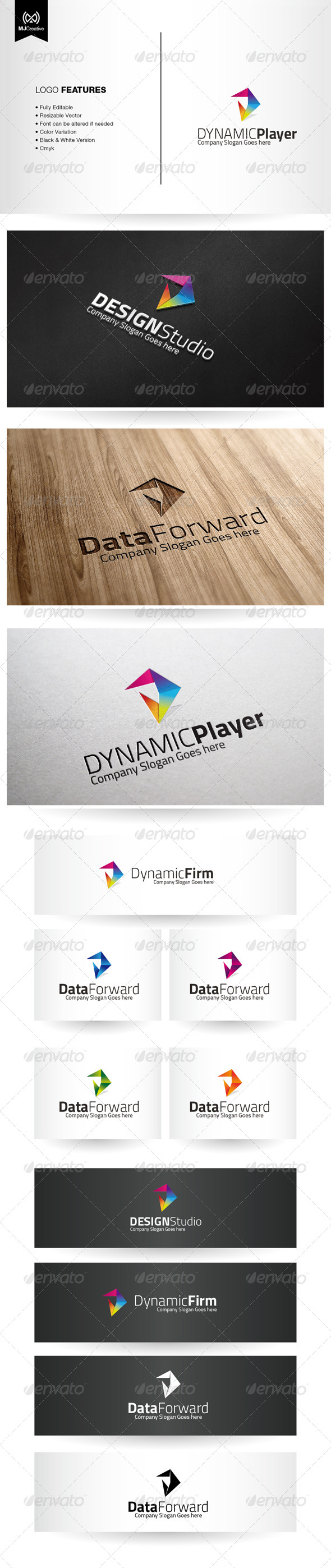 Abstract D and Play Forward Logo