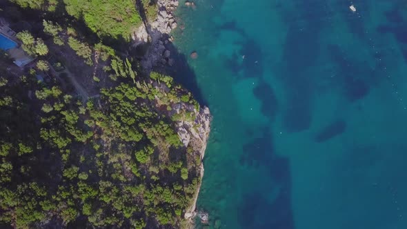 Corfu coastline from above