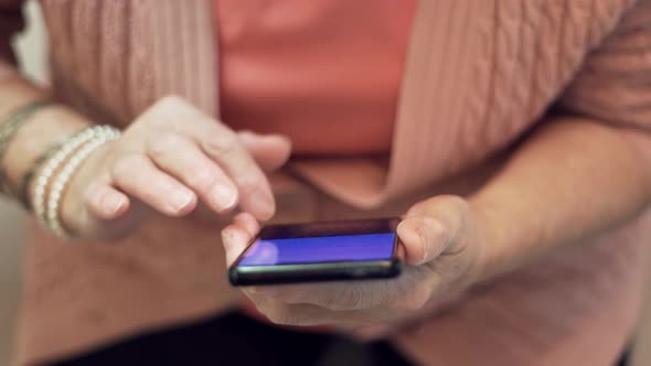 Senior Woman Using Mobile Phone. Mature Woman Holding Cell Phone. Senior Woman Using Smartphone.