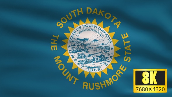8K South Dakota State Flag Background