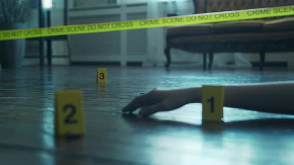 Closeup of a Crime Scene in a Deceased Person's Home.