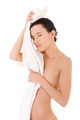 Young beautiful nude woman with towel - PhotoDune Item for Sale