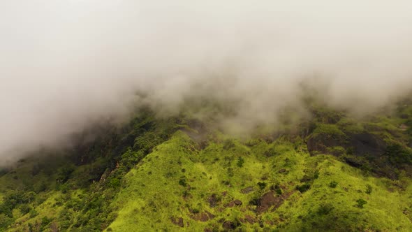 Tropical Mountain Range and Mountain Slopes with Rainforest