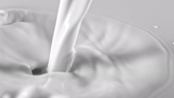 Pouring Fresh Milk in Super Slow Motion Shooted with High Speed Cinema Camera at 1000Fps