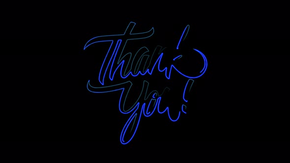 Thank you for the seamless neon text animation. Thank you for the words animated neon text motion