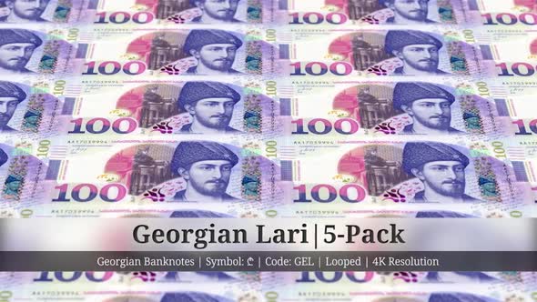 Georgian Lari | Georgia Currency - 5 Pack | 4K Resolution | Looped