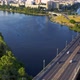 Aerial View of the Paton Bridge in Kyiv the Capital of Ukraine - VideoHive Item for Sale