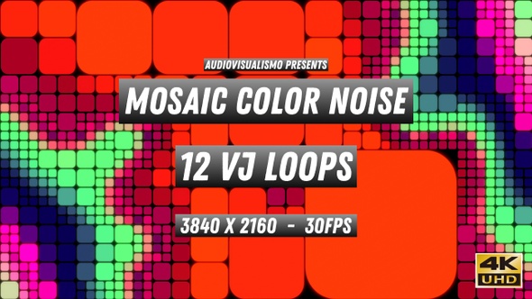 Mosaic Color Noise VJ Loops