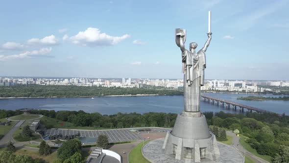 Kyiv, Ukraine: Aerial View of the Motherland Monument