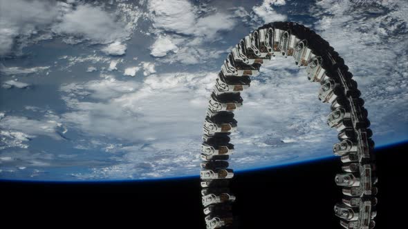 Futuristic Space Station on Earth Orbit