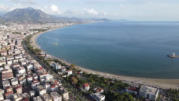 Alanya, Turkey - a Resort Town on the Seashore. Aerial View