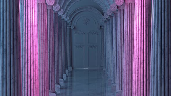 Antique tunnel with doors