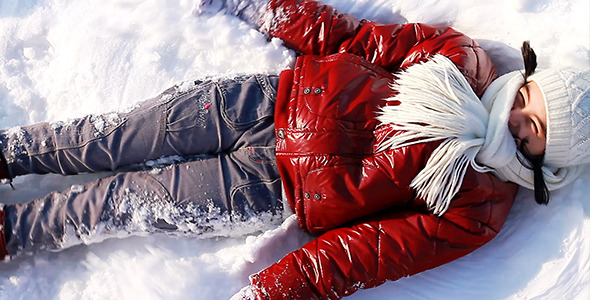 Girl Makes a Snow Angel