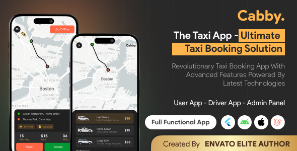 Cabby : The Taxi App - Ultimate Taxi Booking Solution with Admin Panel