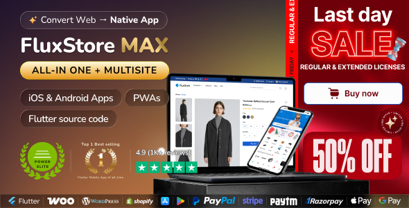 FluxStore MAX - The All-in-One and Multisite E-Commerce Flutter App for Businesses of All Sizes